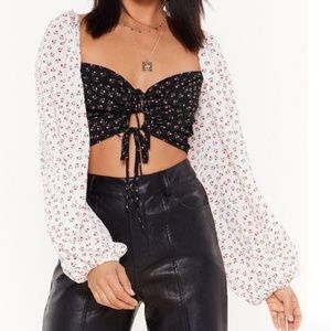 Never Worn Flower Crop Top With Tags